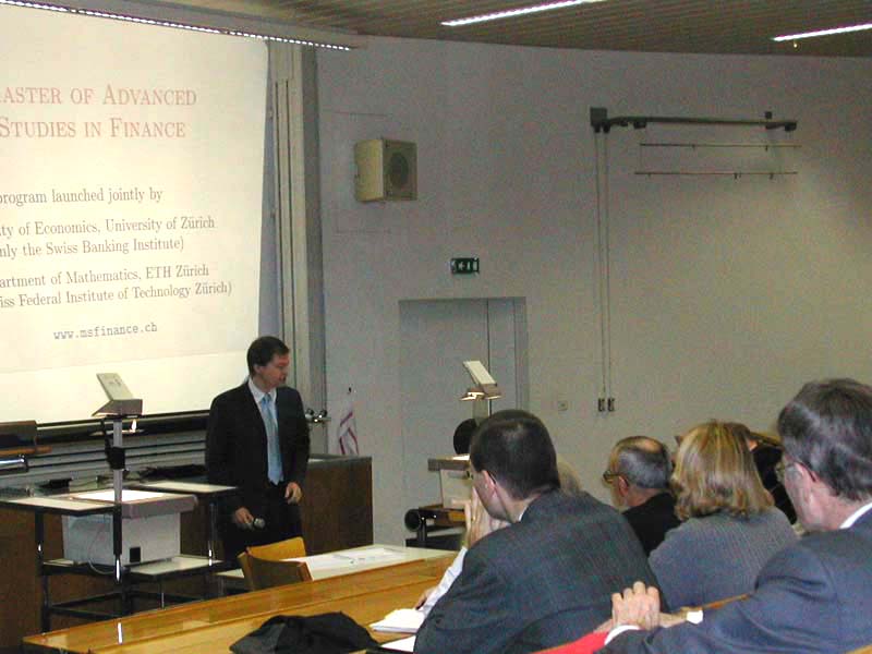 Risk Day 2002, Presentation of the MAS Finance Program by Dr. Uwe Schmock