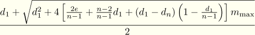      V~ -----[2e----n-2------------(----d--)]------
d1 +  d21 + 4 n-1 + n-1d1 + (d1- dn) 1 - n1-1 mmax
-----------------------2-------------------------