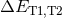 ΔET1,T2
