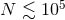 N ≲ 105