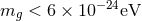 −24 mg < 6 × 10 eV