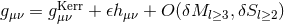 Kerr gμν = gμν + 𝜖hμν + O (δMl≥3, δSl≥2)