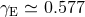 γ ≃ 0.577 E