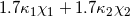 1.7κ1χ1 + 1.7κ2χ2