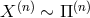X (n) ∼ Π (n)