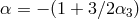 α = − (1 + 3β2α3 )